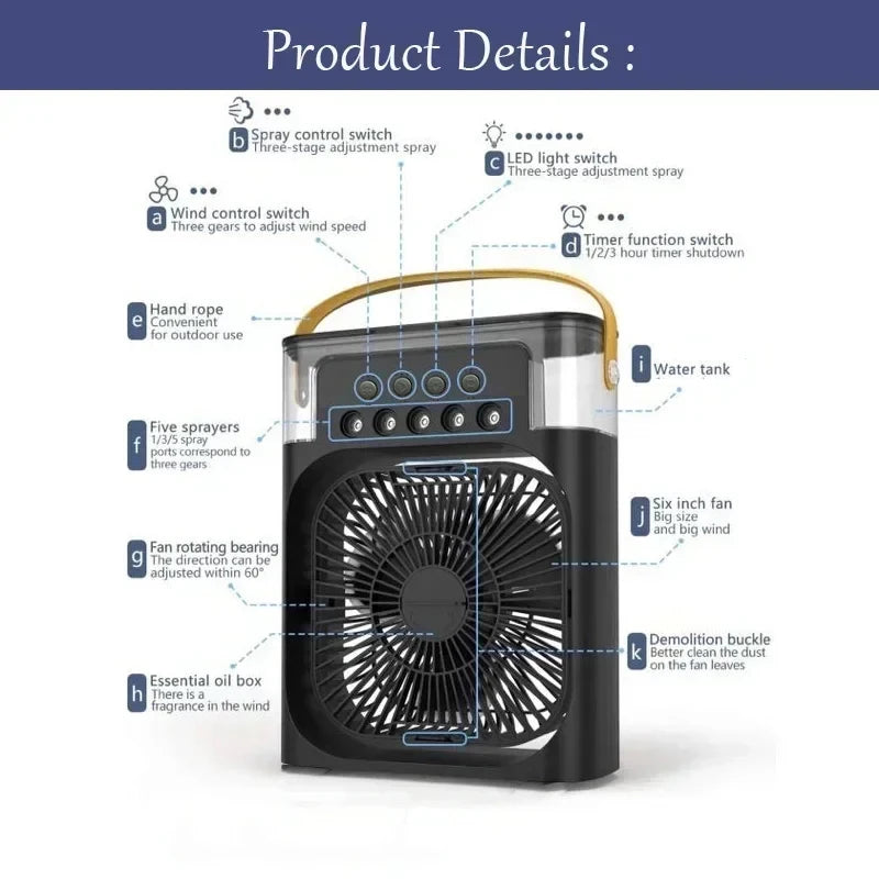 Climatiseur et ventilateur portable LED